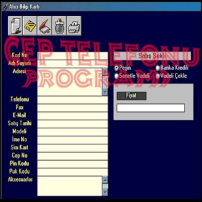 cep telefonu satýcýsý programý  ekran görüntüsü